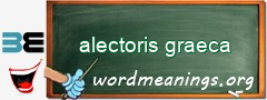 WordMeaning blackboard for alectoris graeca